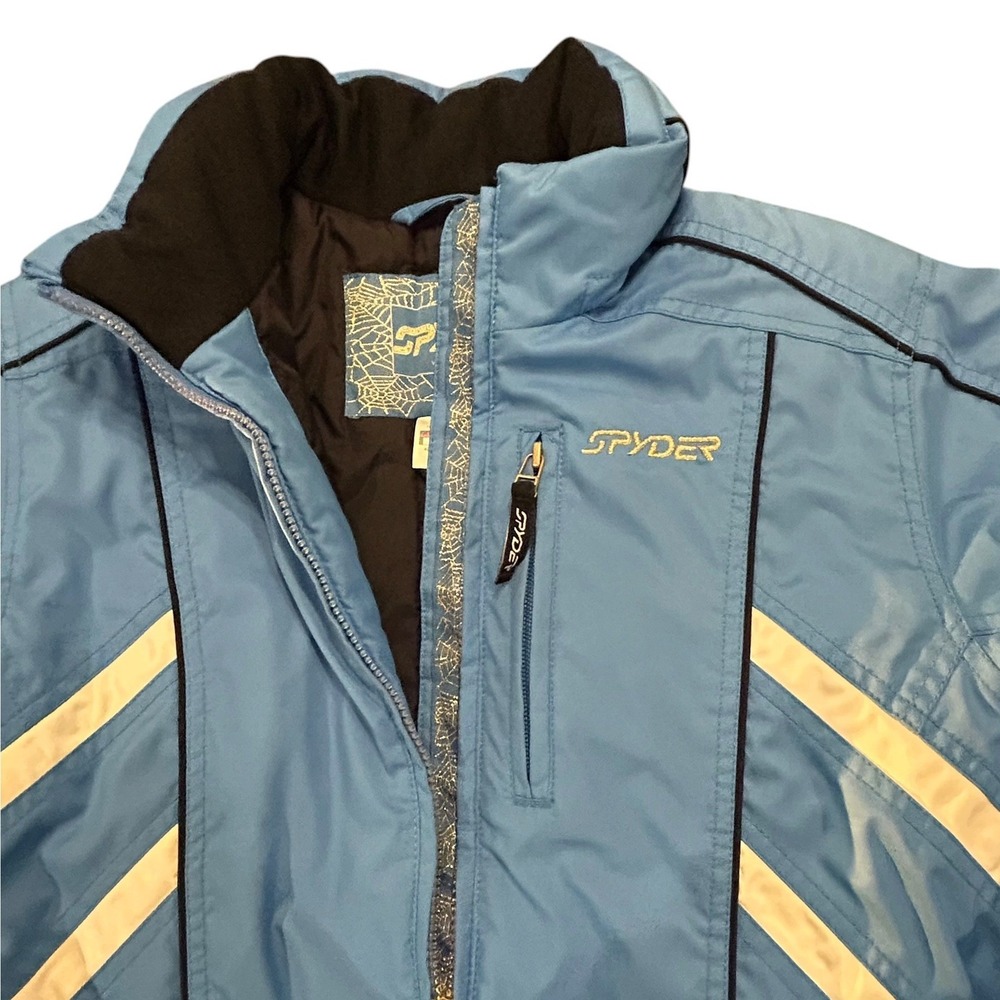 Spyder Ski Jacket Gorpcore Blue Insulated Hooded Coat 10/12